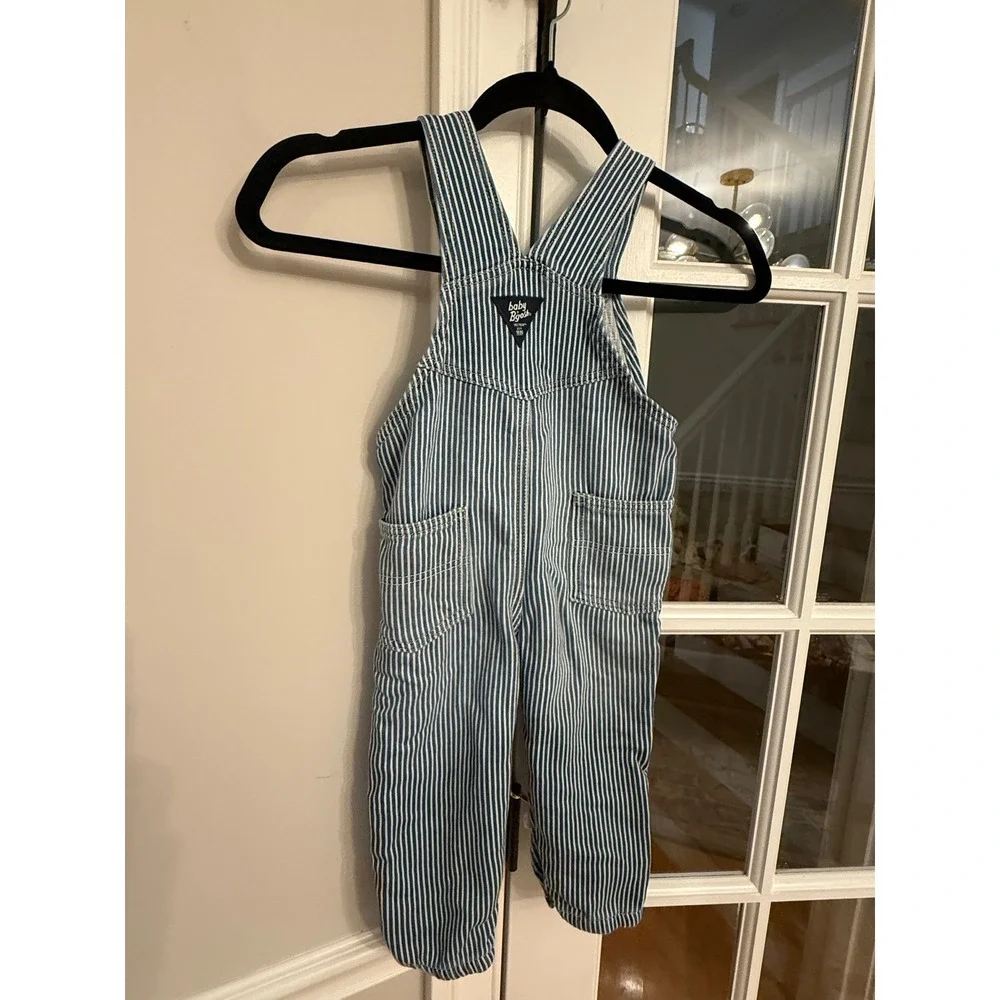 Baby Bgosh Hickory Stripe Denim Overalls Blue White 24M OSH11772 SSI